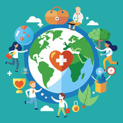 Fototapeta premium World Health Day, celebrated on April 7 annually, has a tremendous importance for the populations’ well-being. This day has helped eradicate smallpox,