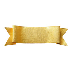 Gold ribbon banner isolated on transparent background.