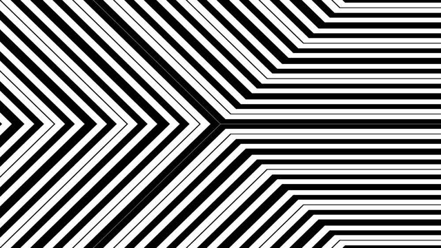 Seamless black and white geometric pattern with repeating triangles for backgrounds and textiles 4k animation loop