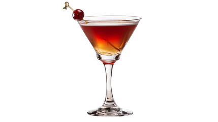 Manhattan cocktail isolated on white background
