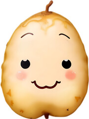 Cute Cartoon potato icon, Kawaii potato clipart.