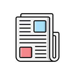 Color Line Newspaper vector icon
