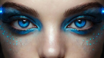 Maquillage bleu - obrazy, fototapety, plakaty