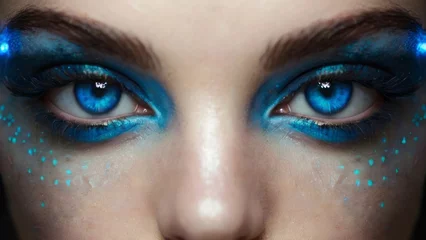 Schilderijen op glas Maquillage bleu © phototouch