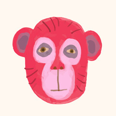 monkey ,Animal wildlife watercolor illustration.