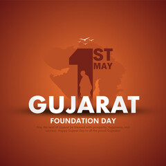 Gujarat day celebration on 1st May. Gujarat foundation day. Gujarat Sthapana divas - obrazy, fototapety, plakaty