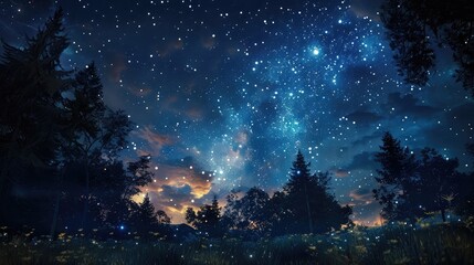 Night Sky Picture , Beautiful digital image