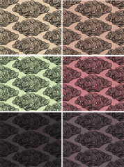 Set of seamless pattern with clouds