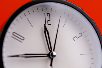 Time and a clock that stops, a photo of a clock in the studio, an important time concept in work and life.