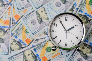 Money and time, dollar currency, saving money, generating financial income and investing Cash flow,...