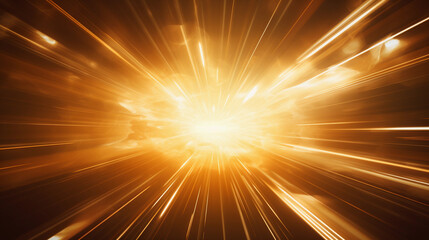 Bright beams reflected in dark space, in the style of light gold and white, anamorphic lens flare, light orange and gold. 