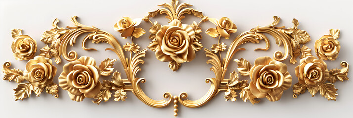 golden christmas decoration,Maroon gold luxury decorative Filigree Elaborate on white Background