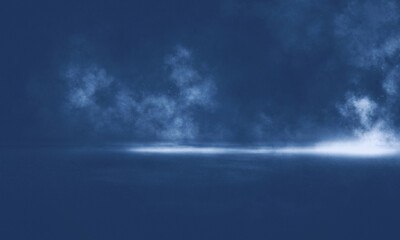 Empty Fog room with floor abstract stage of dark room concrete floor stage background