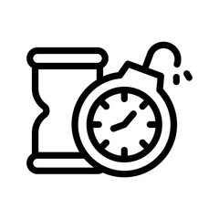 deadline line icon illustration vector graphic