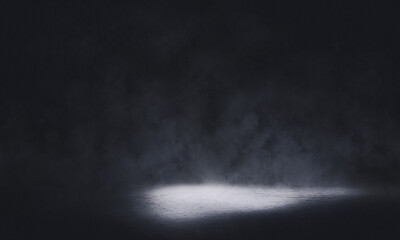 Empty Fog room with floor abstract stage of dark room concrete floor stage background