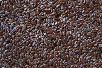 Flax seed Culinary background close-up. Flax seeds. vegetarian cuisine. - obrazy, fototapety, plakaty