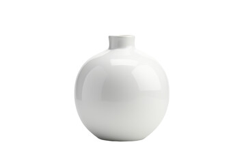 White Vase on White Table. On a White or Clear Surface PNG Transparent Background.