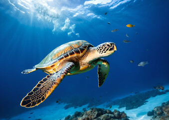 Fototapeta premium turtle swimming
