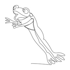 Vector frog line art drawing illustration
