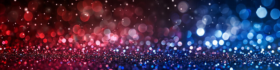 abstract background with red, white, and blue glitter elements scattered throughout - obrazy, fototapety, plakaty