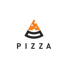 Pizza flat illustration logo design