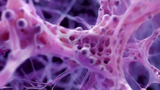 A micrograph illustrating the complex network of microtubules and microfilaments within a cell which provide structural support and . AI generation.