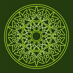 Vintage ornate linear ornaments in Kazakh traditional style. Asian floral designs. Abstract Asian elements of the national pattern of the ancient nomads of the Kyrgyz, Mongols, Kazakhs, Tatars.