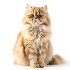 Fototapeta premium Fluffy cat in portrait photography, generative ai