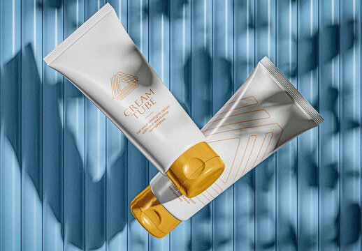 Cosmetic Cream Tube Scene Mockup