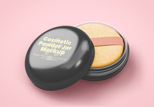 Opened Cosmetic Powder Jar Mockup