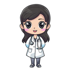 Friendly Female Doctor Cartoon Character