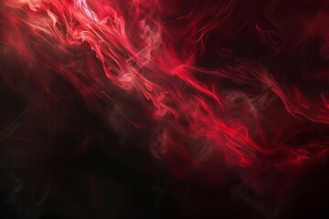 Ethereal dark stage illuminated by swirling red smoke and mysterious fog, perfect for showcasing art, digital painting - obrazy, fototapety, plakaty