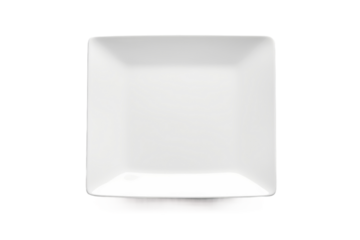 White Square Plate on White Background. On a White or Clear Surface PNG Transparent Background.