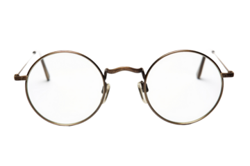 A Pair of Glasses on White Background. On a White or Clear Surface PNG Transparent Background.