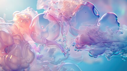 Ethereal Underwater Abstract with Translucent Floating Bubbles