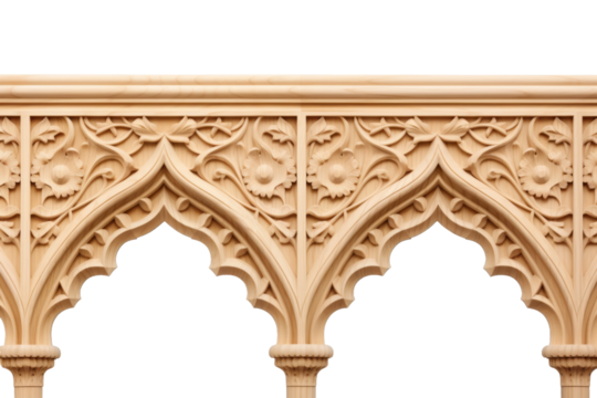 Close Up of Stone Arch Against White Background. On a White or Clear Surface PNG Transparent Background.