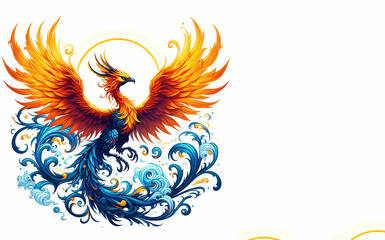 Fototapeta na wymiar Majestic Fusion The Enchanting Pegasus adorned with Peacock Plumage against a Pristine White Canvas, generative ai
