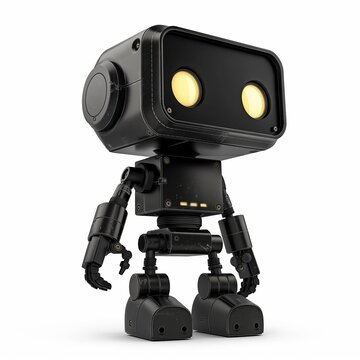 black robot 4 chanels very cleary PNG style