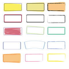 Obraz premium set of stickers and frame hand drawn stile. vector illustration