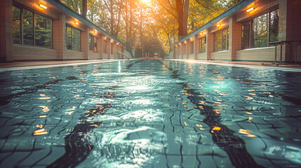 Swimming pool , The photography is in the style of high resolution 