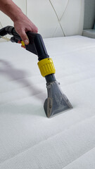 cleaning company cleans the mattress. General cleaning of the mattress.