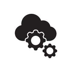 black solid Cloud Development vector icon