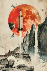 A poster series for an astronautics exhibition with a focus on satellites