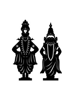 vitthal rukmini vector art silhouette 