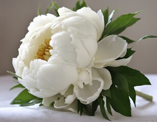 wedding bouquet white peony 