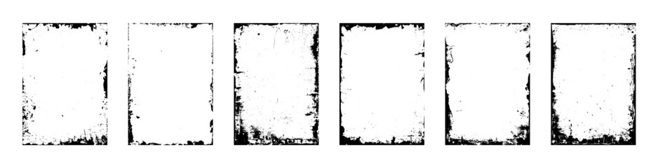 Realistic texture disstressed overlay, worn paper effect. Old worn overlay distressed background. Overlay texture stamps with old, grunge, grainy, vintage, worn, dust effects. Vector collection