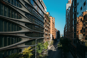 Innovative Architecture on New York's High Line Park on a Sunny Day