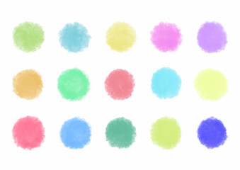 colorful watercolor circles	