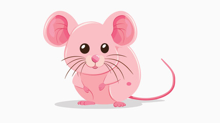 Pink mouse illustration vector on white background. f