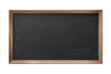 Blackboard With Wooden Frame on White Background. On a White or Clear Surface PNG Transparent Background.